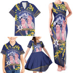 Personalised Pink Galah Australia Day Family Matching Tank Maxi Dress and Hawaiian Shirt 26th January Golden Wattle Flag Color - Aussie Hoodie