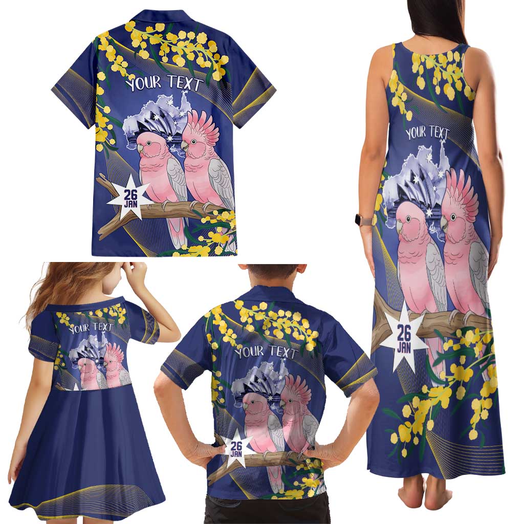 Personalised Pink Galah Australia Day Family Matching Tank Maxi Dress and Hawaiian Shirt 26th January Golden Wattle Flag Color - Aussie Hoodie