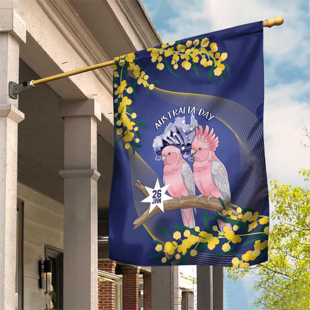 Pink Galah Australia Day Garden Flag 26th January Golden Wattle Flag Color - Aussie Hoodie