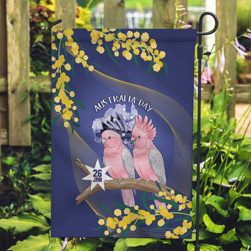 Pink Galah Australia Day Garden Flag 26th January Golden Wattle Flag Color - Aussie Hoodie
