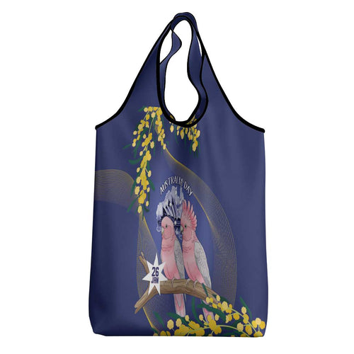 Pink Galah Australia Day Grocery Bag 26th January Golden Wattle Flag Color - Aussie Hoodie