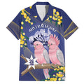 Personalised Pink Galah Australia Day Hawaiian Shirt 26th January Golden Wattle Flag Color - Aussie Hoodie