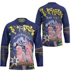 Personalised Pink Galah Australia Day Hockey Jersey 26th January Golden Wattle Flag Color - Aussie Hoodie