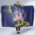 Pink Galah Australia Day Hooded Blanket 26th January Golden Wattle Flag Color - Aussie Hoodie