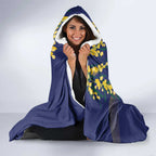 Pink Galah Australia Day Hooded Blanket 26th January Golden Wattle Flag Color - Aussie Hoodie