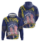 Personalised Pink Galah Australia Day Hoodie 26th January Golden Wattle Flag Color - Aussie Hoodie