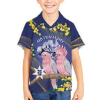 Personalised Pink Galah Australia Day Kid Hawaiian Shirt 26th January Golden Wattle Flag Color - Aussie Hoodie