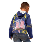 Personalised Pink Galah Australia Day Kid Hoodie 26th January Golden Wattle Flag Color - Aussie Hoodie