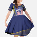 Personalised Pink Galah Australia Day Kid Short Sleeve Dress 26th January Golden Wattle Flag Color - Aussie Hoodie