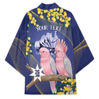 Personalised Pink Galah Australia Day Kimono 26th January Golden Wattle Flag Color - Aussie Hoodie
