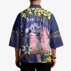 Personalised Pink Galah Australia Day Kimono 26th January Golden Wattle Flag Color - Aussie Hoodie