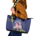 Pink Galah Australia Day Leather Tote Bag 26th January Golden Wattle Flag Color - Aussie Hoodie