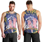 Personalised Pink Galah Australia Day Men Tank Top 26th January Golden Wattle Flag Color - Aussie Hoodie