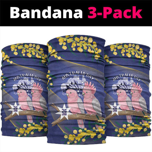 Pink Galah Australia Day Neck Gaiter 26th January Golden Wattle Flag Color - Aussie Hoodie