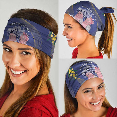 Pink Galah Australia Day Neck Gaiter 26th January Golden Wattle Flag Color - Aussie Hoodie