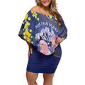 Personalised Pink Galah Australia Day Off Shoulder Short Dress 26th January Golden Wattle Flag Color - Aussie Hoodie
