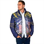 Personalised Pink Galah Australia Day Padded Jacket 26th January Golden Wattle Flag Color - Aussie Hoodie