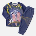 Personalised Pink Galah Australia Day Christmas Pajama Set 26th January Golden Wattle Flag Color - Aussie Hoodie