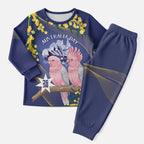 Personalised Pink Galah Australia Day Christmas Pajama Set 26th January Golden Wattle Flag Color - Aussie Hoodie