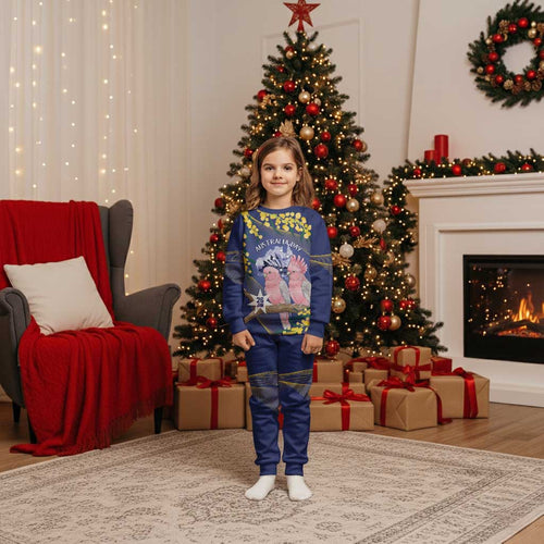 Personalised Pink Galah Australia Day Christmas Pajama Set 26th January Golden Wattle Flag Color - Aussie Hoodie