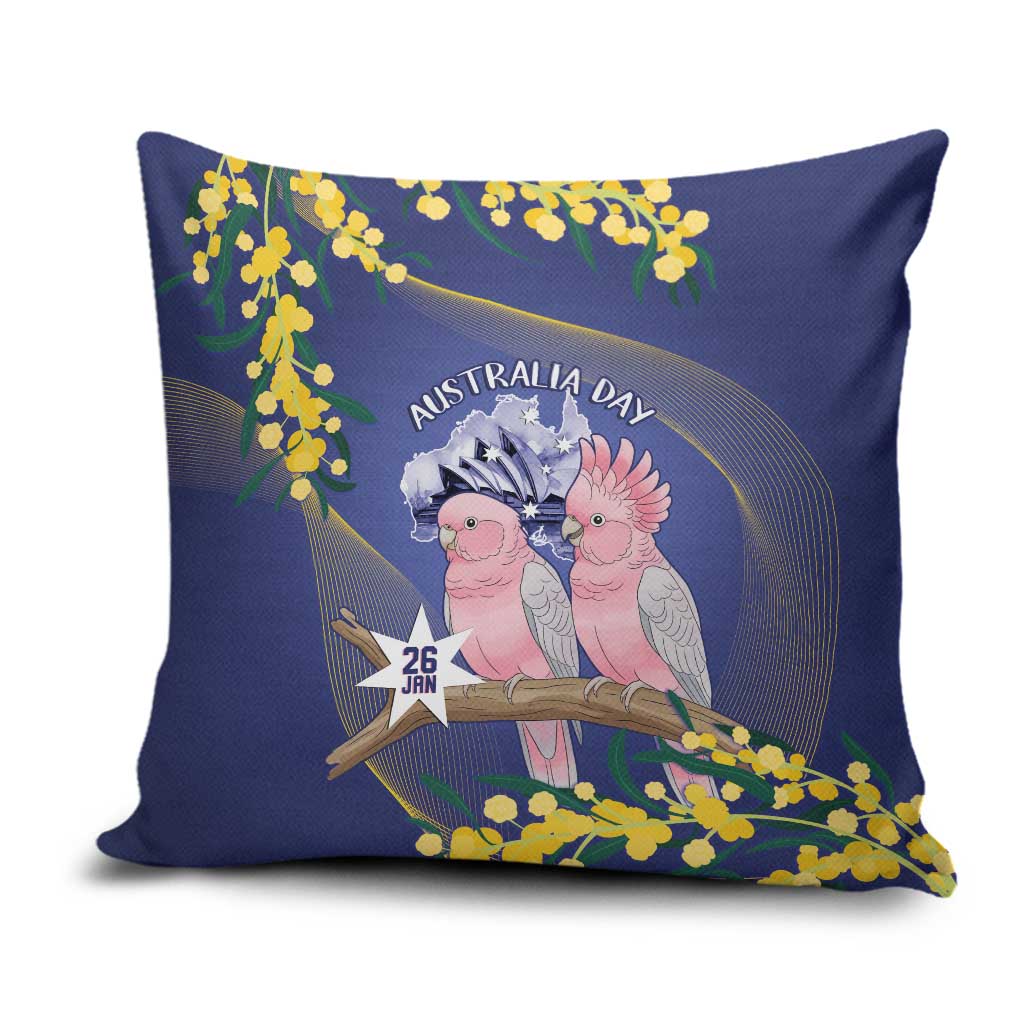Pink Galah Australia Day Pillow Cover 26th January Golden Wattle Flag Color - Aussie Hoodie