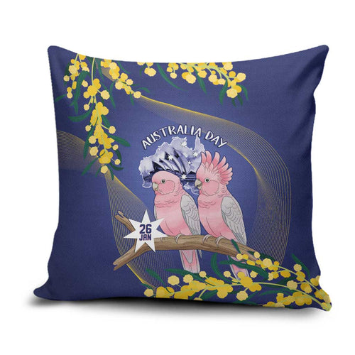 Pink Galah Australia Day Pillow Cover 26th January Golden Wattle Flag Color - Aussie Hoodie