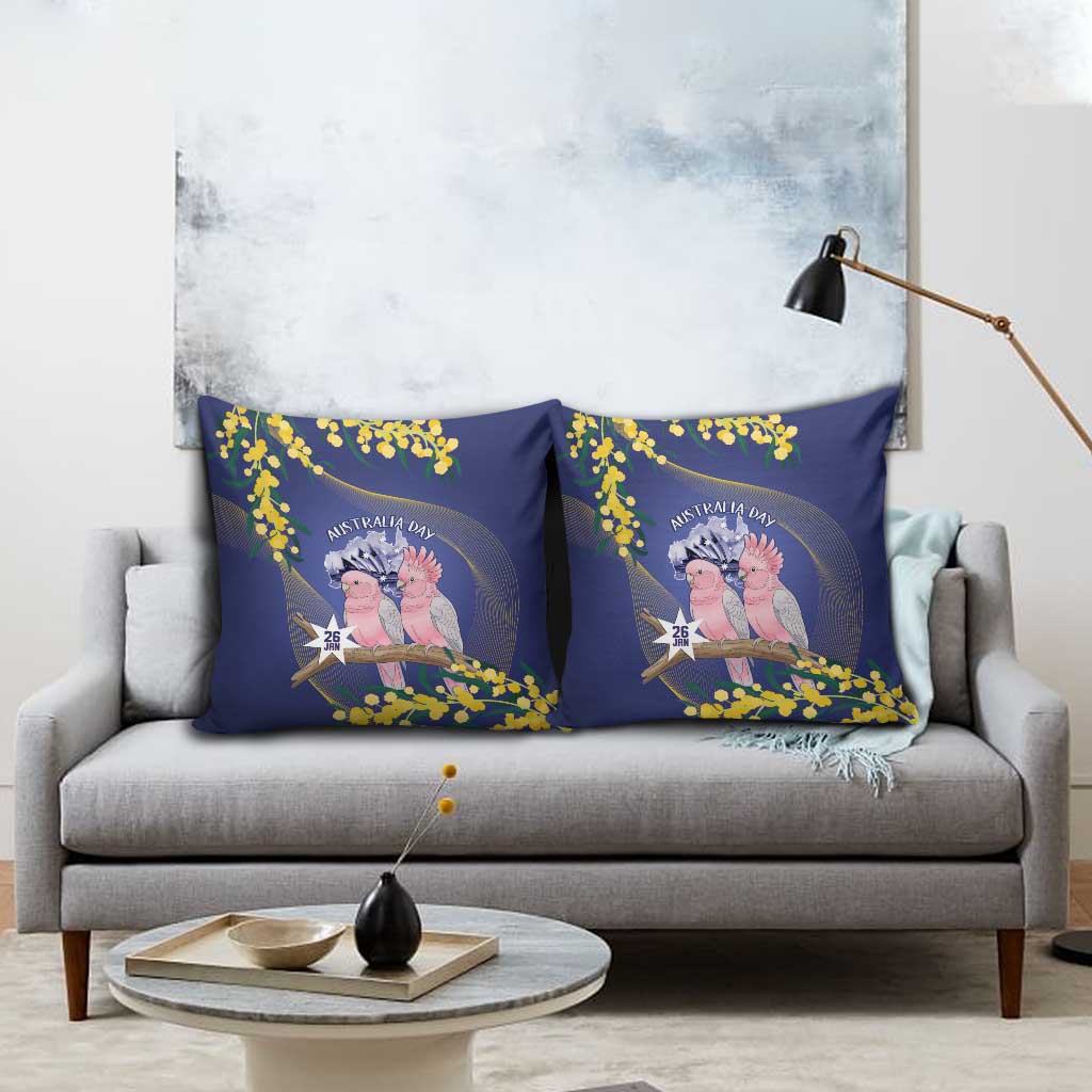 Pink Galah Australia Day Pillow Cover 26th January Golden Wattle Flag Color - Aussie Hoodie