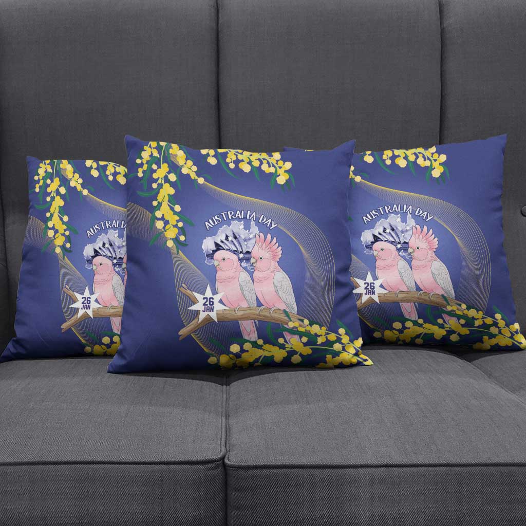 Pink Galah Australia Day Pillow Cover 26th January Golden Wattle Flag Color - Aussie Hoodie