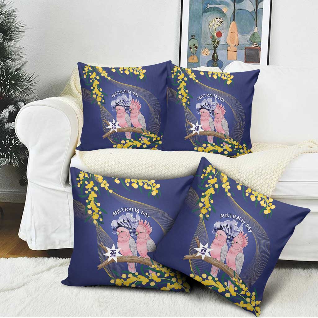 Pink Galah Australia Day Pillow Cover 26th January Golden Wattle Flag Color - Aussie Hoodie
