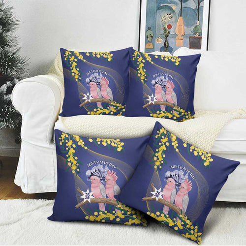 Pink Galah Australia Day Pillow Cover 26th January Golden Wattle Flag Color - Aussie Hoodie
