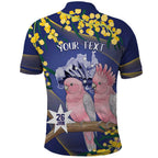 Personalised Pink Galah Australia Day Polo Shirt 26th January Golden Wattle Flag Color - Aussie Hoodie