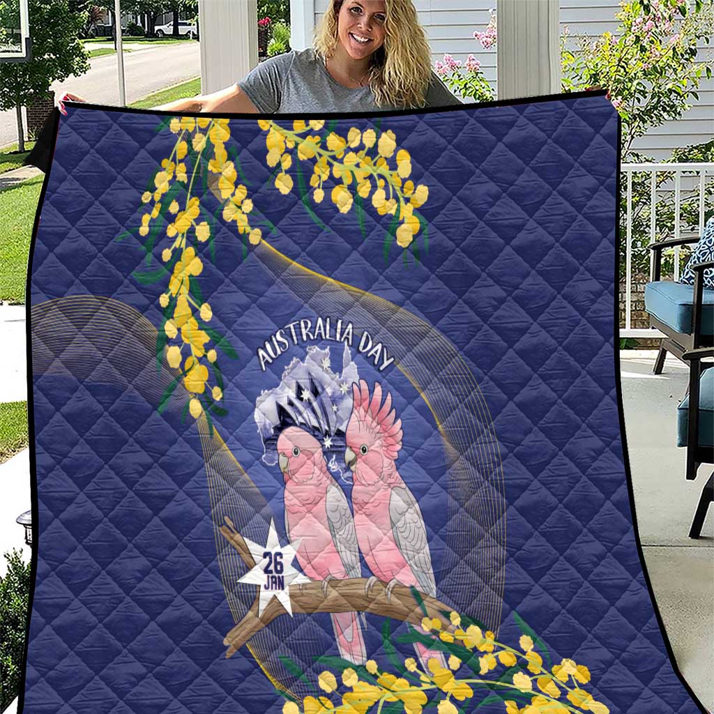 Pink Galah Australia Day Quilt 26th January Golden Wattle Flag Color - Aussie Hoodie