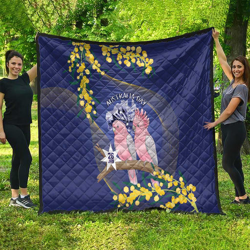 Pink Galah Australia Day Quilt 26th January Golden Wattle Flag Color - Aussie Hoodie