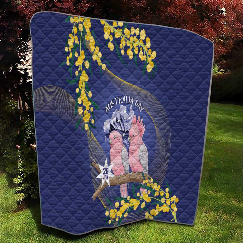 Pink Galah Australia Day Quilt 26th January Golden Wattle Flag Color - Aussie Hoodie