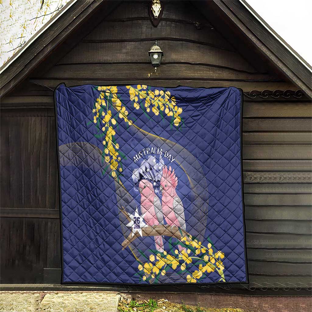 Pink Galah Australia Day Quilt 26th January Golden Wattle Flag Color - Aussie Hoodie