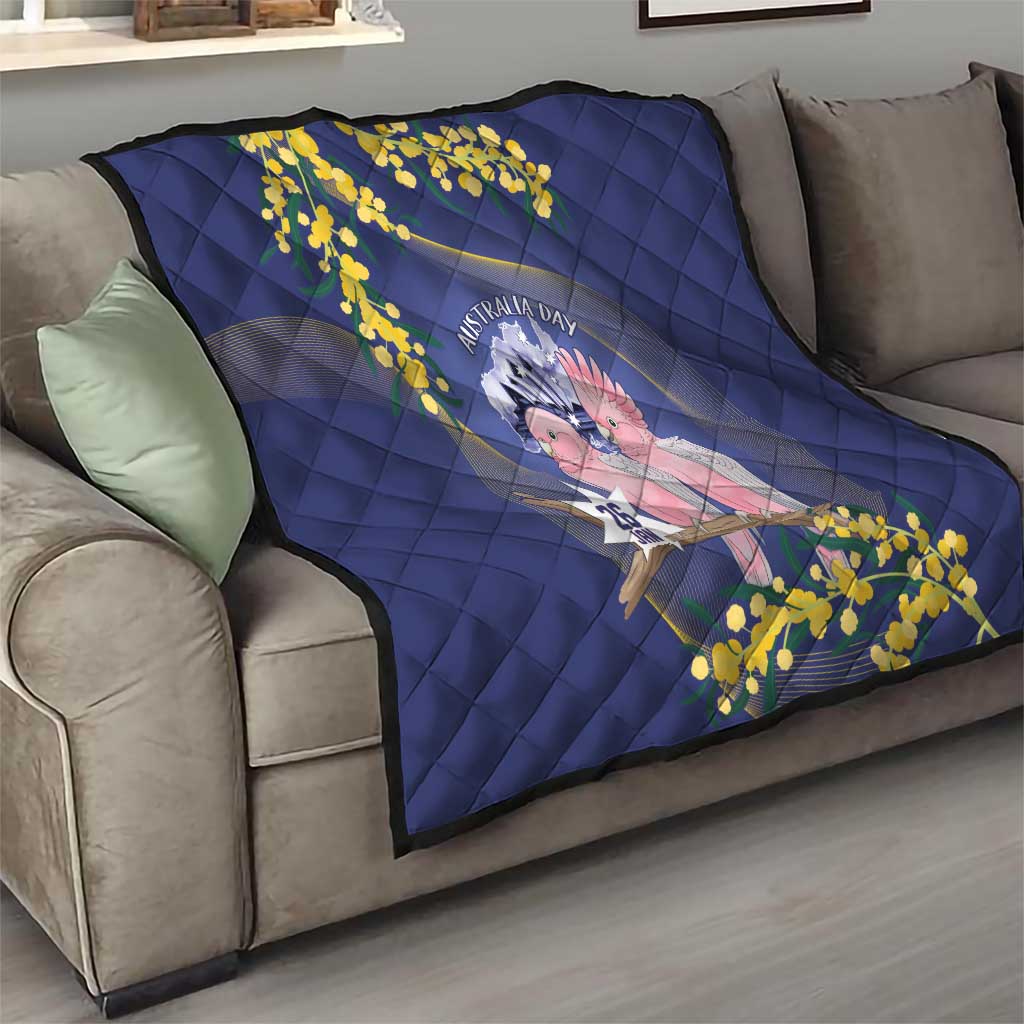 Pink Galah Australia Day Quilt 26th January Golden Wattle Flag Color - Aussie Hoodie