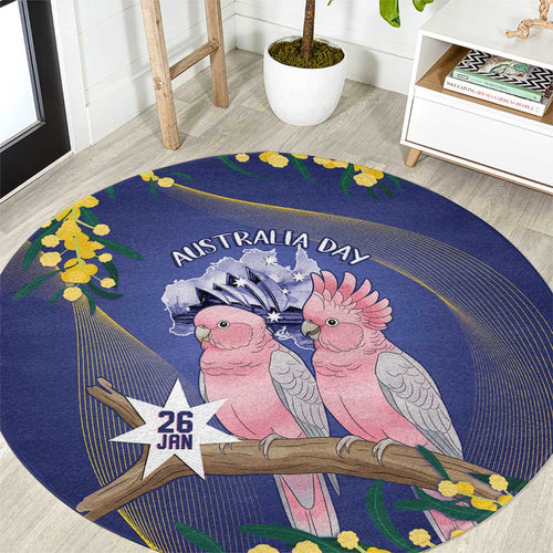 Pink Galah Australia Day Round Carpet 26th January Golden Wattle Flag Color - Aussie Hoodie