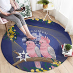 Pink Galah Australia Day Round Carpet 26th January Golden Wattle Flag Color - Aussie Hoodie