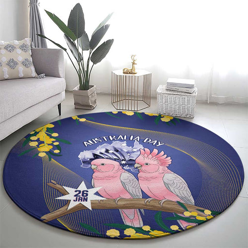 Pink Galah Australia Day Round Carpet 26th January Golden Wattle Flag Color - Aussie Hoodie