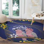 Pink Galah Australia Day Round Carpet 26th January Golden Wattle Flag Color - Aussie Hoodie