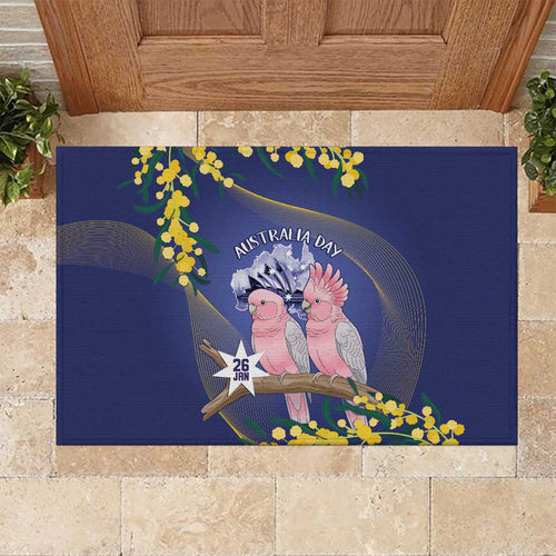 Pink Galah Australia Day Rubber Doormat 26th January Golden Wattle Flag Color - Aussie Hoodie