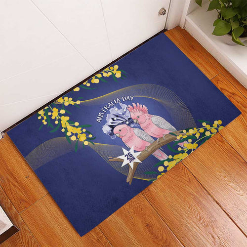 Pink Galah Australia Day Rubber Doormat 26th January Golden Wattle Flag Color - Aussie Hoodie