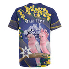 Personalised Pink Galah Australia Day Rugby Jersey 26th January Golden Wattle Flag Color - Aussie Hoodie