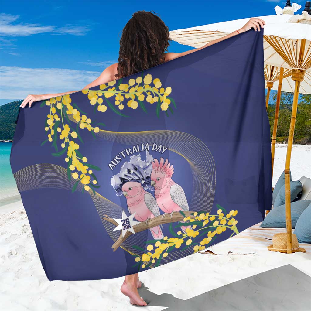 Pink Galah Australia Day Sarong 26th January Golden Wattle Flag Color - Aussie Hoodie