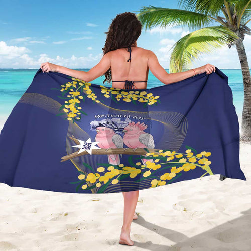 Pink Galah Australia Day Sarong 26th January Golden Wattle Flag Color - Aussie Hoodie