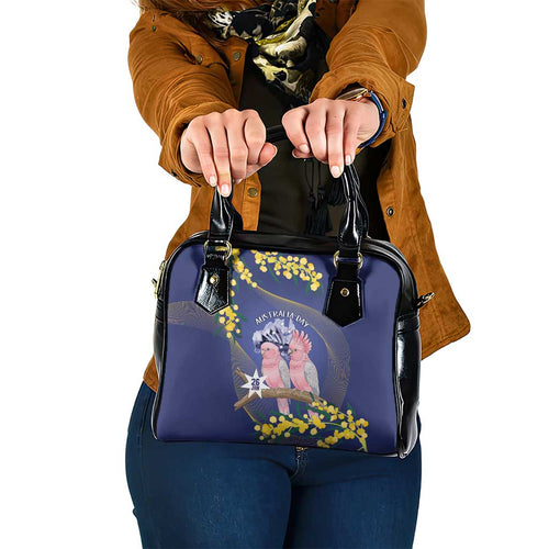 Pink Galah Australia Day Shoulder Handbag 26th January Golden Wattle Flag Color - Aussie Hoodie