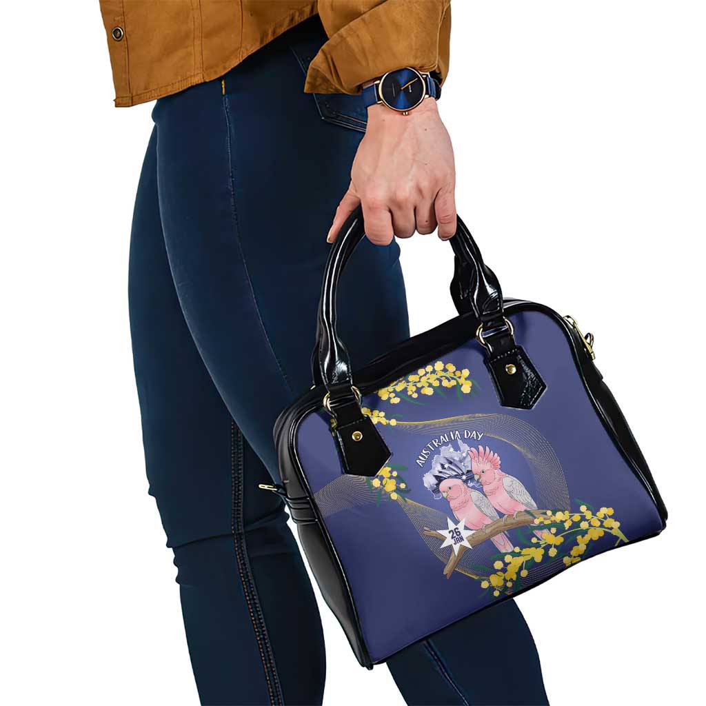 Pink Galah Australia Day Shoulder Handbag 26th January Golden Wattle Flag Color - Aussie Hoodie