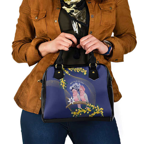 Pink Galah Australia Day Shoulder Handbag 26th January Golden Wattle Flag Color - Aussie Hoodie