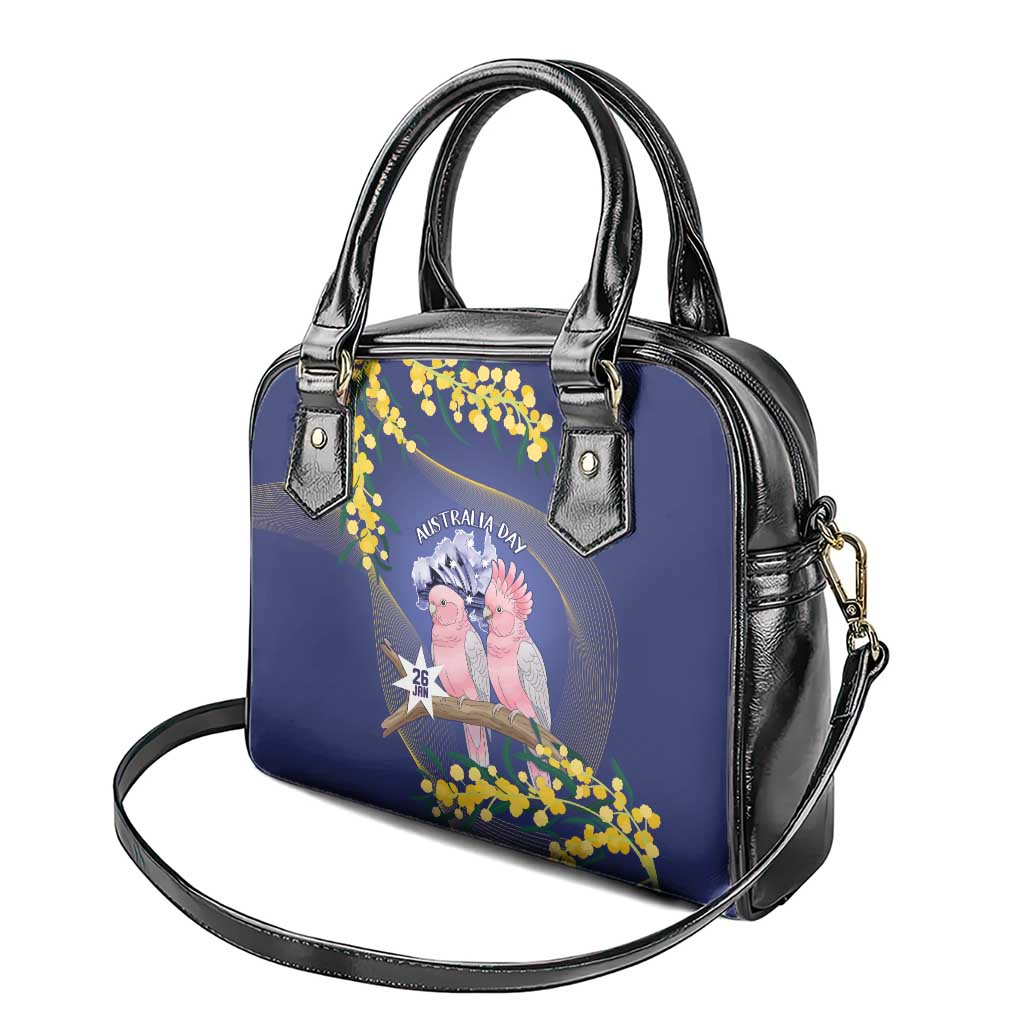 Pink Galah Australia Day Shoulder Handbag 26th January Golden Wattle Flag Color - Aussie Hoodie