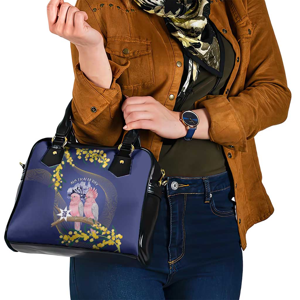 Pink Galah Australia Day Shoulder Handbag 26th January Golden Wattle Flag Color - Aussie Hoodie